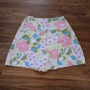 VTG 70s High Waisted Floral Skort (Skirt/Shorts)